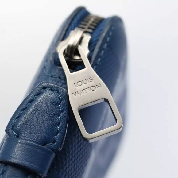 LOUIS VUITTON Damier Infini Organizer Atholl Clutch Bag Blue N41396 Auth ki3459 - Picture 4 of 16